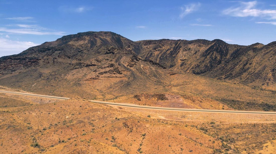 Aerial view of a mountain slope