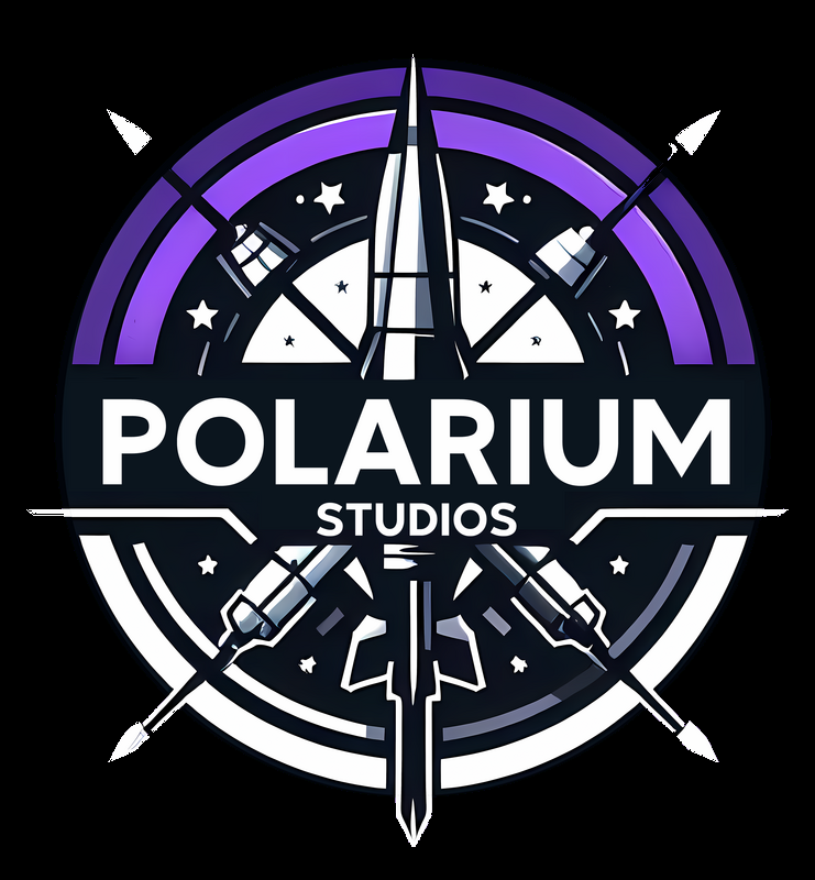 Polarium Studios logo concept one on a black background
